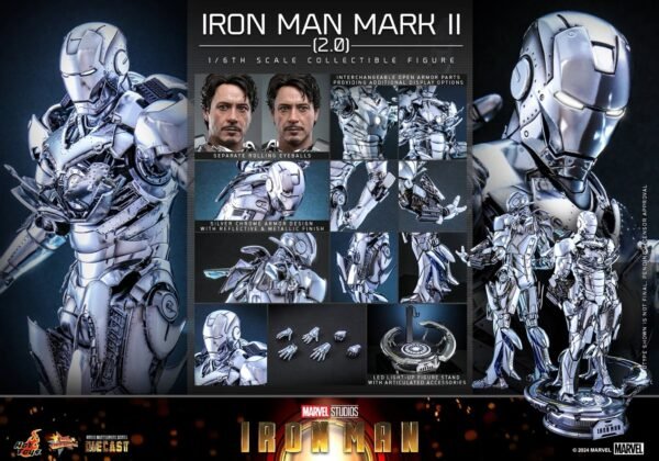 2024 Hot Toys Marvel Iron Man Mark II (Version 2.0) Sixth Scale Figure - Image 8