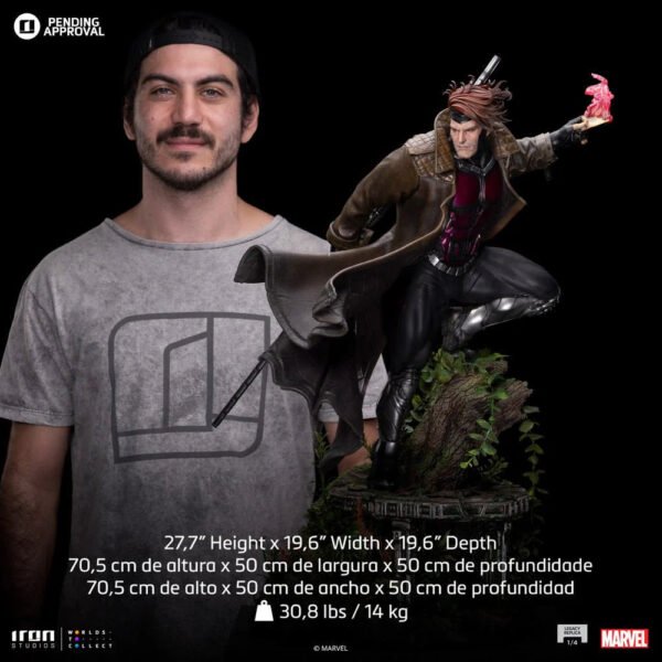 2024 Iron Studios Marvel X-Men Gambit Legacy Replica 1/4 Scale Statue - Image 5