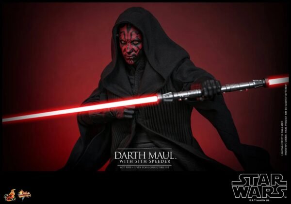 2024 Hot Toys Star Wars Episode I: The Phantom Menace Darth Maul with Sith Speeder Sixth Scale Figure Set - Image 5