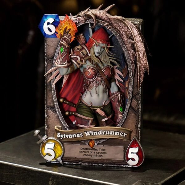 2024 HEX Collectibles Hearthstone Sylvanas Windrunner 3D Art Frame - Image 2