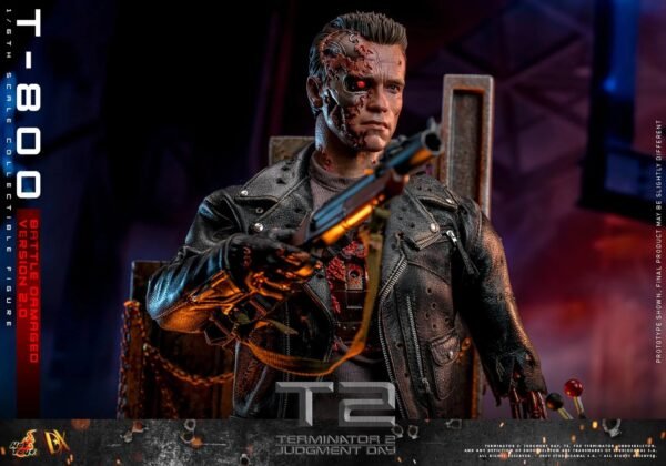2024 Hot Toys Terminator 2 T-800 (Battle Damaged Version 2.0) Sixth Scale Figure - Image 3