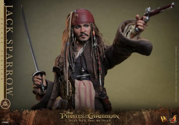 2024 Hot Toys Pirates of the Caribbean Jack Sparrow (Deluxe Version) Sixth Scale Figure - Image 7