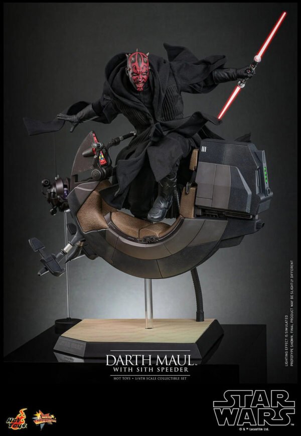 2024 Hot Toys Star Wars Episode I: The Phantom Menace Darth Maul with Sith Speeder Sixth Scale Figure Set - Image 2