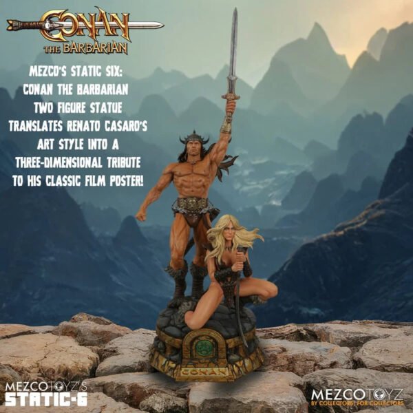 2024 Mezco Toyz Conan the Barbarian Static-6 Conan and Valeria 1/6 Scale Statue