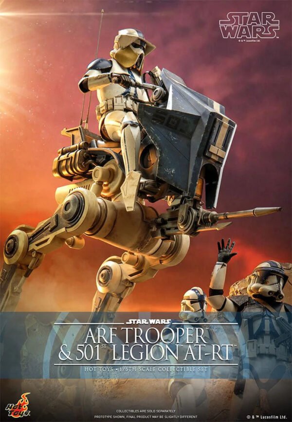 2024 Hot Toys Star Wars ARF Trooper and 501st Legion AT-RT Sixth Scale Figure - Image 7