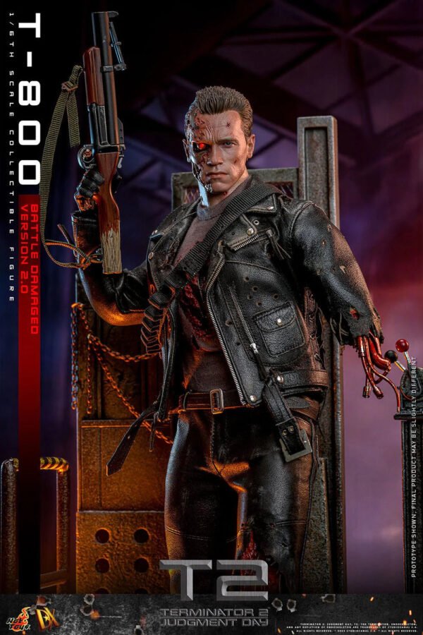 2024 Hot Toys Terminator 2 T-800 (Battle Damaged Version 2.0) Sixth Scale Figure - Image 2