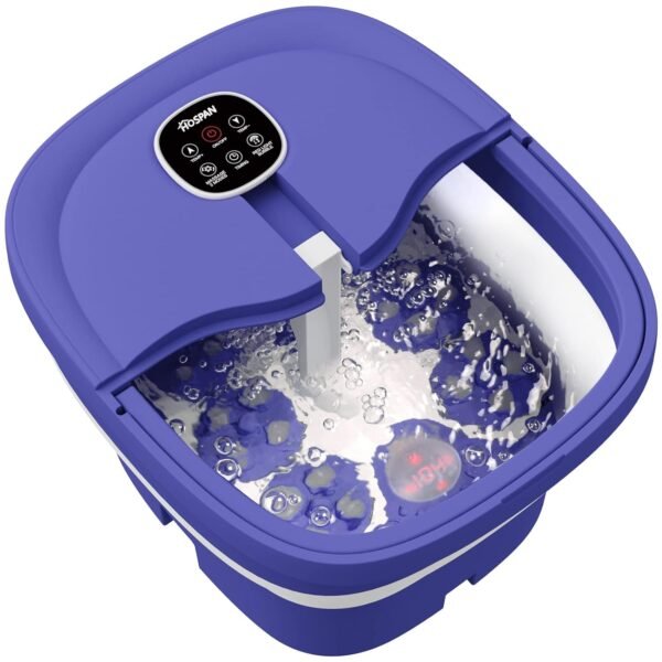 (2022.8 Upgrade Collapsible Foot Spa Electric Rotary Massage  Foot Bath with Heat  Bubble  Remote  and 24 Motorized Shiatsu Massage Balls. Pedicure Foot Spa for Feet Stress Relief – FS02A