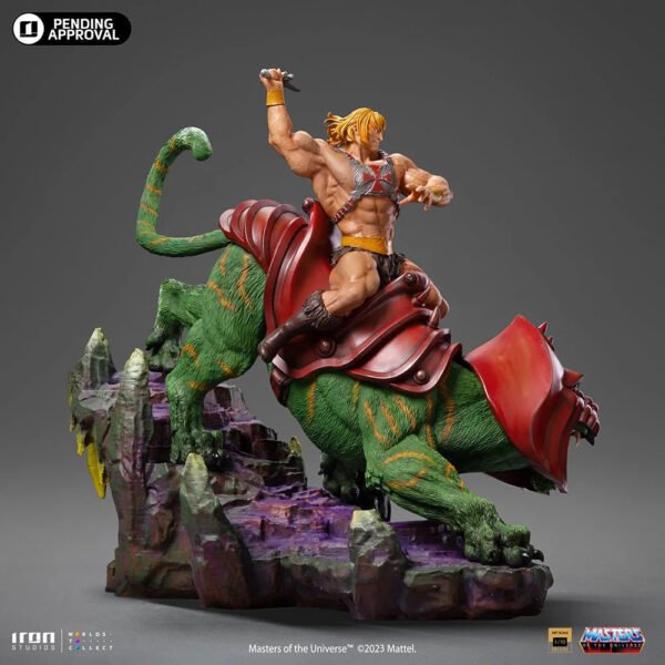 2024 Iron Studios Masters of the Universe He-Man and Battle Cat 1/10 Art Scale Statue - Image 3