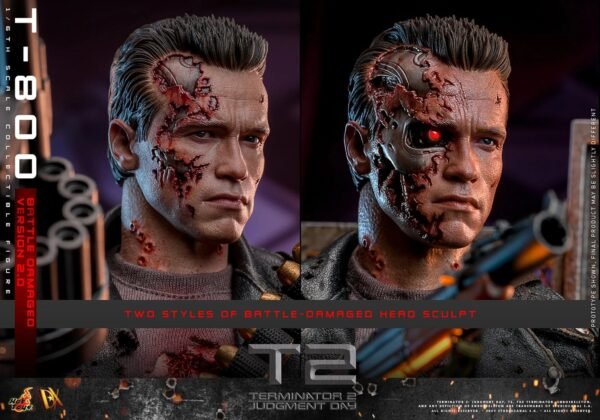 2024 Hot Toys Terminator 2 T-800 (Battle Damaged Version 2.0) Sixth Scale Figure - Image 8