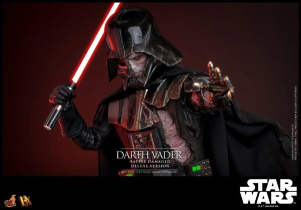 2024 Hot Toys Star Wars Darth Vader (Battle Damaged) (Deluxe Version) Sixth Scale Figure - Image 5