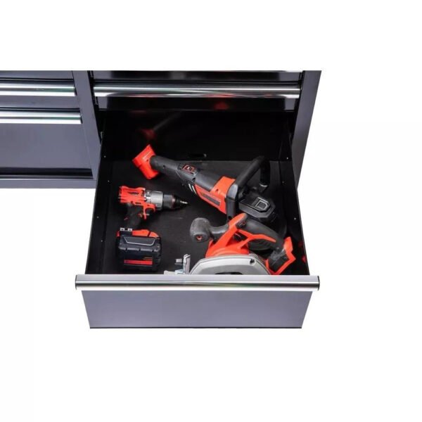 46 in. W x 24 in. D 9-Drawer Gloss Black Deep Tool Chest Mobile Workbench - Image 17