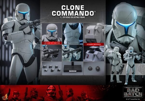 2024 Hot Toys Star Wars The Bad Batch Clone Commando Sixth Scale Figure - Image 2
