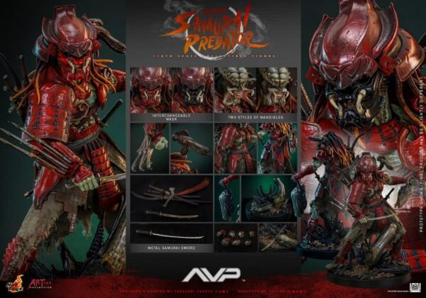 2024 Hot Toys Alien vs Predator Akaoni Samurai Predator Sixth Scale Figure - Image 9