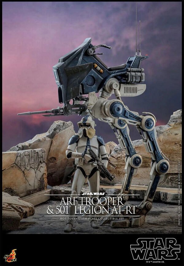 2024 Hot Toys Star Wars ARF Trooper and 501st Legion AT-RT Sixth Scale Figure - Image 6