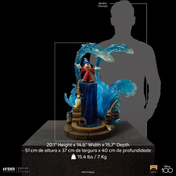 2024 Iron Studios Fantasia Mickey Deluxe Art Scale 1/10 Statue - Image 4