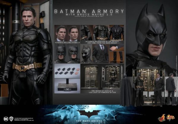 2024 Hot Toys Batman Armory with Bruce Wayne (2.0) Sixth Scale Figure Set - Image 2