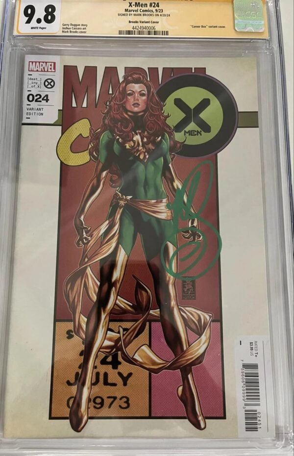 CGC 9.8 Signature Series X-Men #24 Signed by Mark Brooks - Phoenix Jean Grey Corner Box Variant