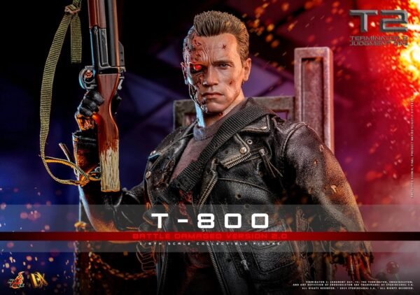 2024 Hot Toys Terminator 2 T-800 (Battle Damaged Version 2.0) Sixth Scale Figure - Image 5