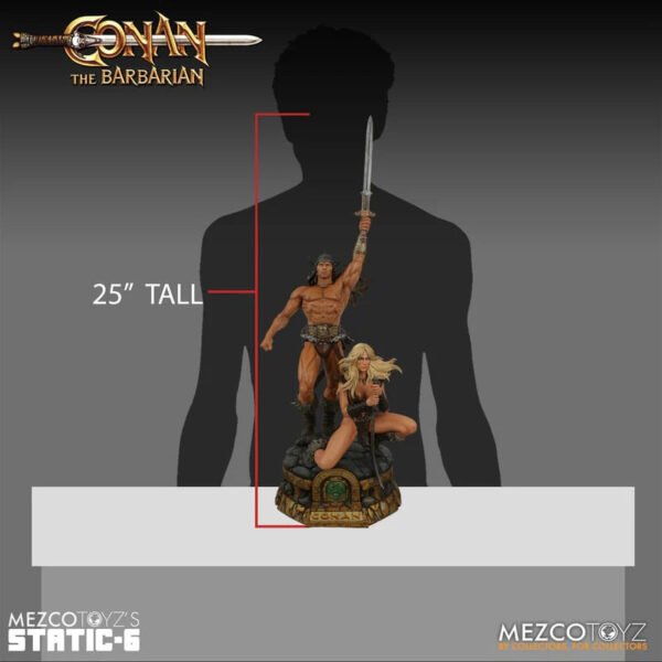 2024 Mezco Toyz Conan the Barbarian Static-6 Conan and Valeria 1/6 Scale Statue - Image 10