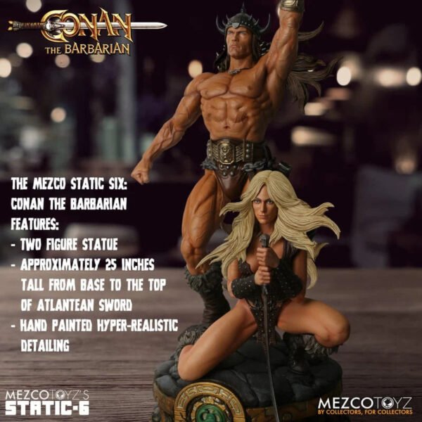 2024 Mezco Toyz Conan the Barbarian Static-6 Conan and Valeria 1/6 Scale Statue - Image 2