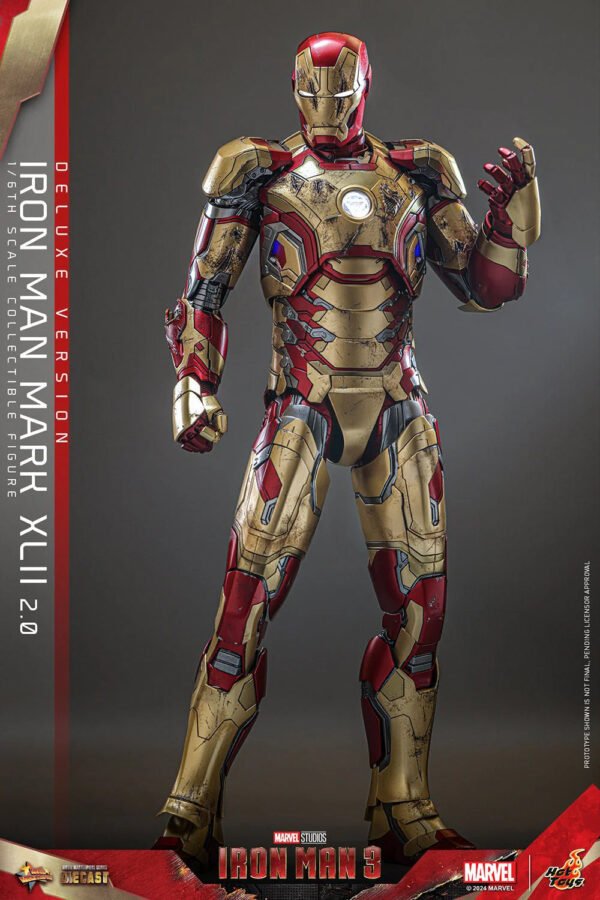 2024 Hot Toys Iron Man 3 Iron Man Mark XLII (2.0) Deluxe Sixth Scale Figure - Image 3
