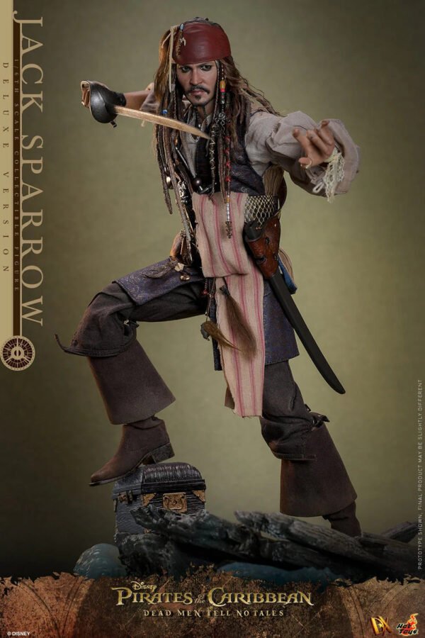 2024 Hot Toys Pirates of the Caribbean Jack Sparrow (Deluxe Version) Sixth Scale Figure - Image 5