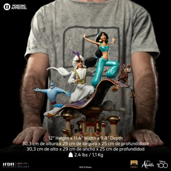 2024 Iron Studios Disney Classics Aladdin and Jasmine Deluxe Art Scale 1/10 Statue - Image 4