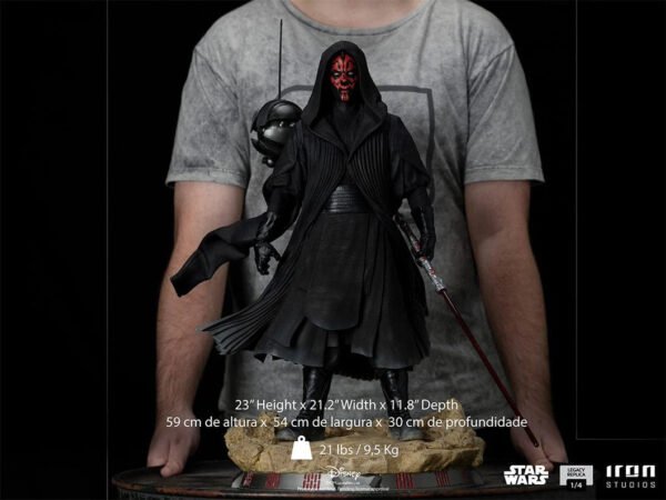 Iron Studios Star Wars Darth Maul 1/4 Scale Legacy Replica Statue - Image 6
