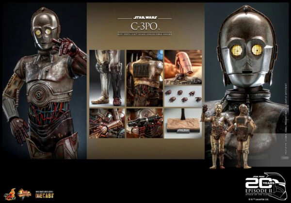 Hot Toys Star Wars Attack of the Clones C-3PO Sixth Scale Figure - Image 10