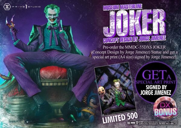 2024 Prime 1 Studio Museum Masterline Batman (Comics) The Joker (Concept Design by Jorge Jimenez) 1/3 Scale DX Bonus Version Statue - Image 8
