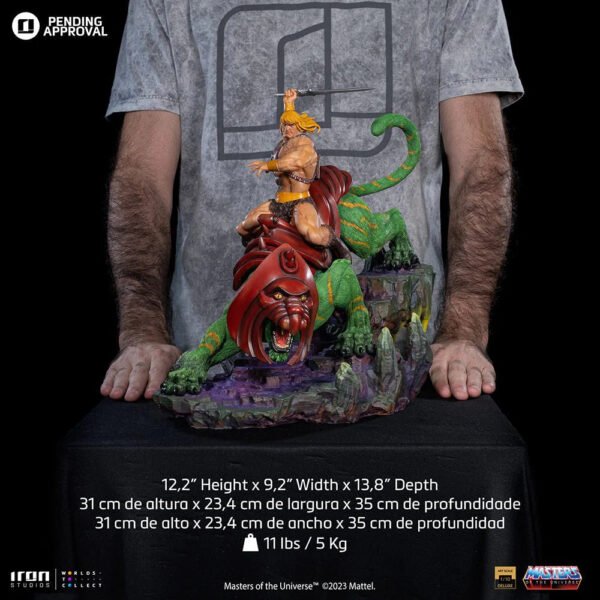 2024 Iron Studios Masters of the Universe He-Man and Battle Cat 1/10 Art Scale Statue - Image 5