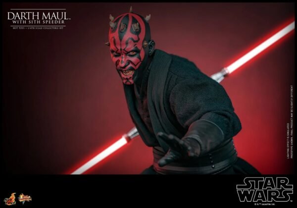 2024 Hot Toys Star Wars Episode I: The Phantom Menace Darth Maul with Sith Speeder Sixth Scale Figure Set - Image 6