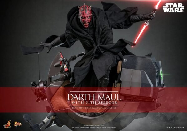 2024 Hot Toys Star Wars Episode I: The Phantom Menace Darth Maul with Sith Speeder Sixth Scale Figure Set - Image 8