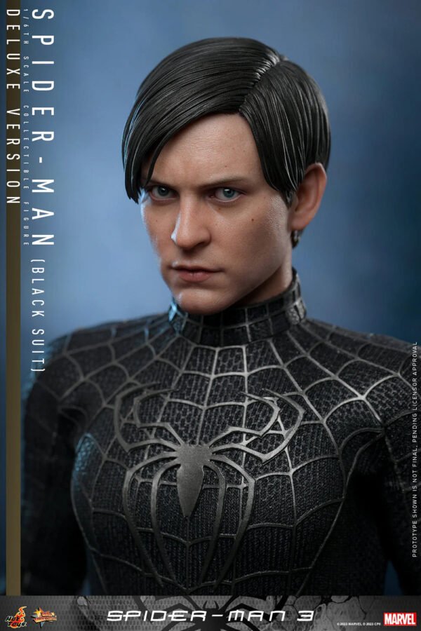 2024 Hot Toys Spider-Man 3 Spider-Man Black Suit Deluxe Version Sixth Scale Figure - Image 3