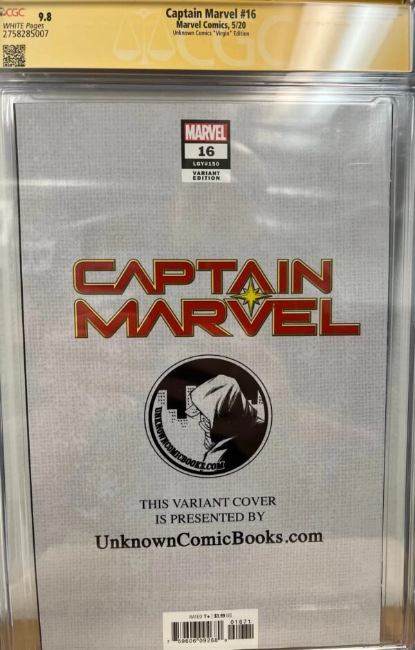 CGC 9.8 Signature Series Captain Marvel #16 Signed by Mark Brooks & Roy Thomas Unknown Comics Virgin Edition - Image 3