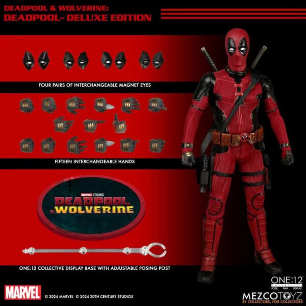 2024 Mezcotoyz Deadpool & Wolverine: Deadpool Deluxe Edition One:12 Collective Action Figure - Image 8