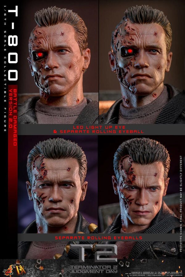 2024 Hot Toys Terminator 2 T-800 (Battle Damaged Version 2.0) Sixth Scale Figure - Image 9