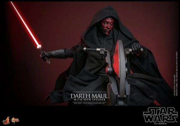 2024 Hot Toys Star Wars Episode I: The Phantom Menace Darth Maul with Sith Speeder Sixth Scale Figure Set - Image 7