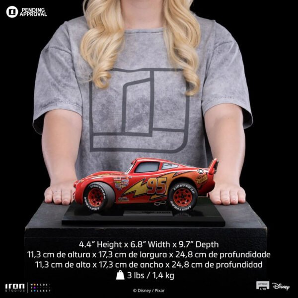 2024 Iron Studios Cars Lightning McQueen Art Scale 1/10 Statue - Image 4