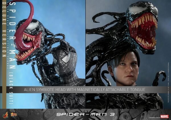 2024 Hot Toys Spider-Man 3 Spider-Man Black Suit Deluxe Version Sixth Scale Figure - Image 5