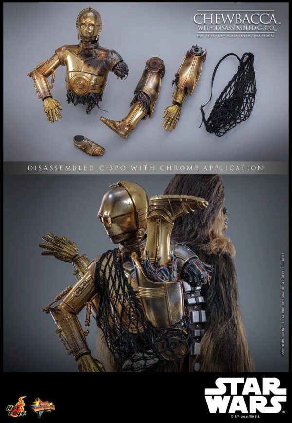 2024 Hot Toys Star Wars: The Empire Strikes Back Chewbacca with Disassembled C-3PO Sixth Scale Figure - Image 3