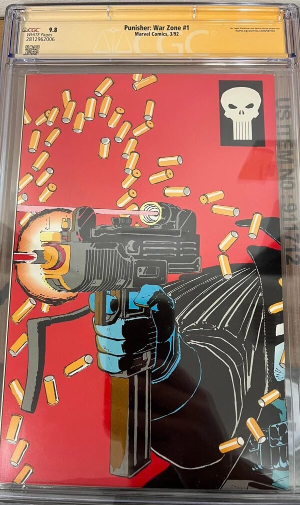 CGC 9.8 Signature Series Punisher: War Zone #1 Signed by Klaus Janson, Signed & Sketch by John Romita Jr. - Image 3