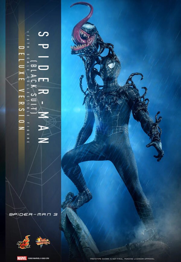 2024 Hot Toys Spider-Man 3 Spider-Man Black Suit Deluxe Version Sixth Scale Figure - Image 2
