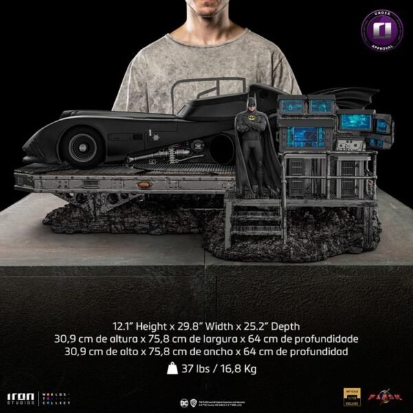 2024 Iron Studios The Flash (2023) Batmobile Deluxe Art Scale 1/10 Statue - Image 4