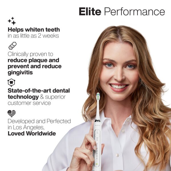 AquaSonic – Elite Duo – Rechargeable Electric Toothbrush Set – 2 Brushes, 16 Brush Heads, Wireless, Travel Cases – White and Black - Image 11