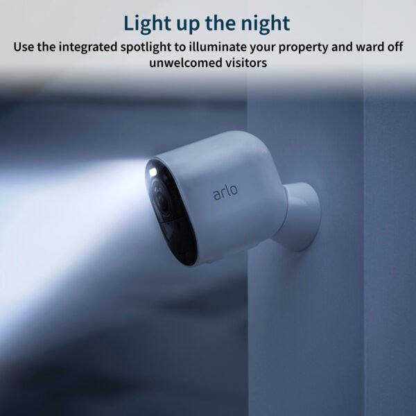 Arlo – Ultra 2 Spotlight 3-Camera Security Bundle Indoor/Outdoor Wireless 4K Security System – White - Image 11