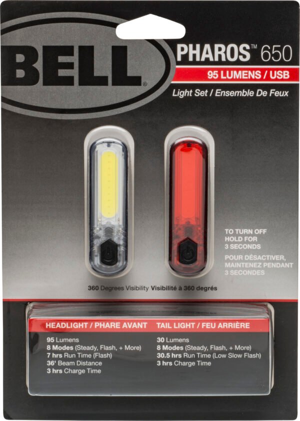 Bell – Pharos 650 COB LED Bike Light Set for Bike and Scooter – Multicolor - Image 3