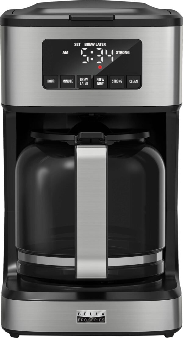 Bella Pro Series – 12-Cup Programmable Coffee Maker – Stainless Steel
