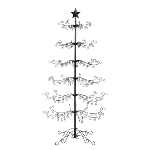 Best Choice Products 6ft Wrought Iron Ornament Display Christmas Tree w/ Easy Assembly, Stand ?Black