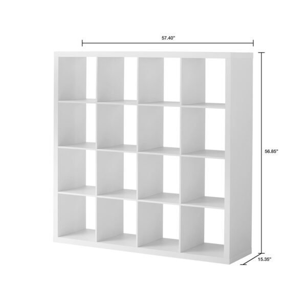 Better Homes and Gardens 16-Cube Storage Organizer, White Texture - Image 3